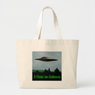 I want to believe large tote bag