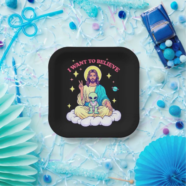 I Want To Believe Paper Plate (Party)