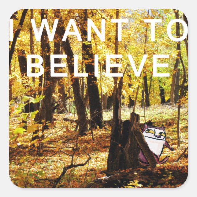 I Want to Believe Square Sticker (Front)