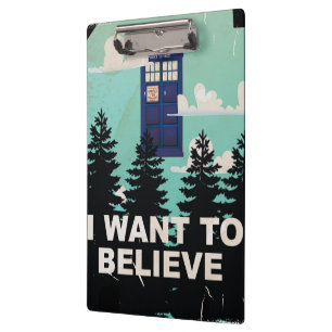 I Want to Believe Vintage Police Box Clipboard