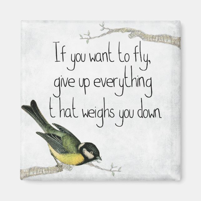 I Want To Fly 2 Inch Square Magnet (Front)