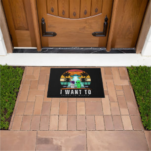 I Want To Leave is world Alien Vintage Sunset Doormat