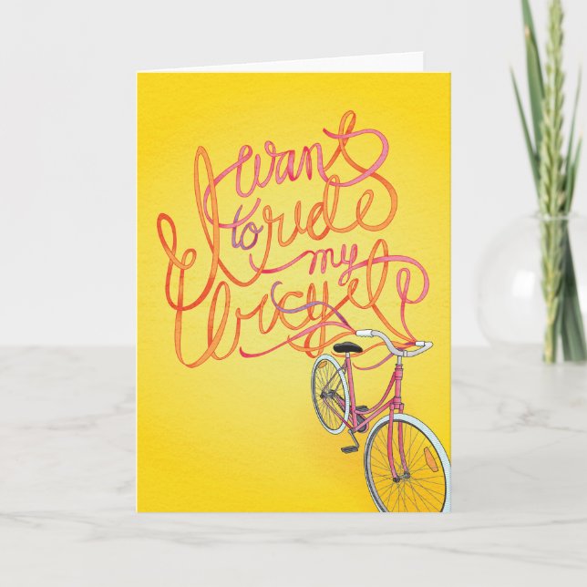I want to ride my bicycle - Blank Card (Front)