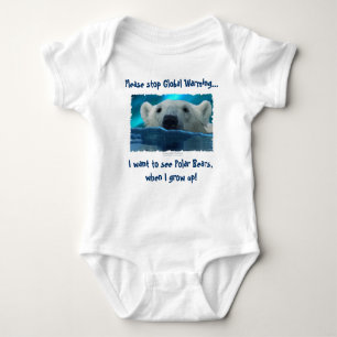 "I WANT TO SEE BEARS..." Polar Bear Art Baby Bodysuit