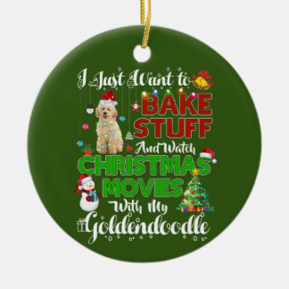 I want to watch christmas movies goldendoodle ceramic tree decoration