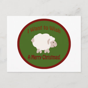 I Want to Wish Ewe A Merry Christmas Holiday Postcard