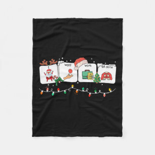I Want Work All Done Sign Language Speech Aac Chri Fleece Blanket