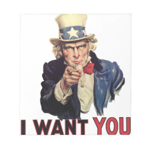 I want you, America US/USA, SAD Notepad