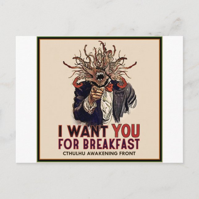 I want you for breakfast postcard (Front)