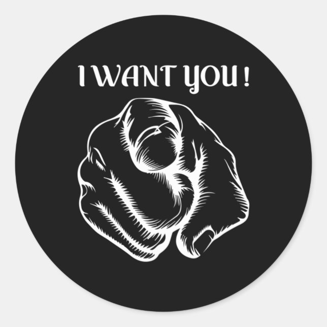 I Want You Meme Classic Round Sticker (Front)