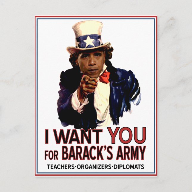 I Want You - Obama Political Postcard (Front)
