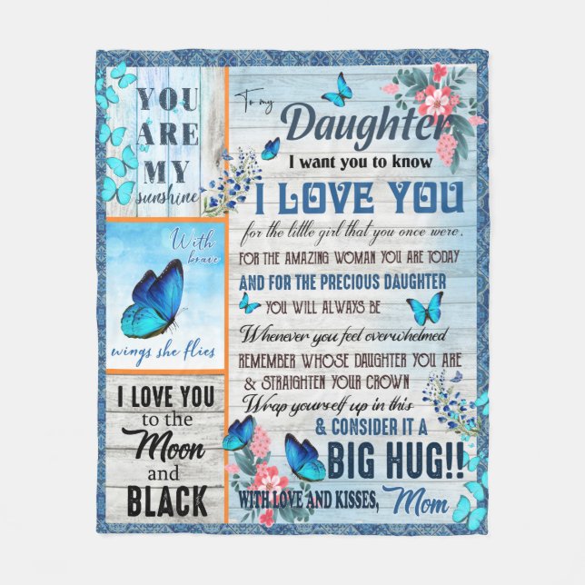 I Want You TO Know I Love You, You're My Sunshine Fleece Blanket (Front)