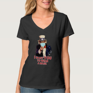 I Want You To Wear A Mask Funny Uncle Sam Usa Mask T-Shirt