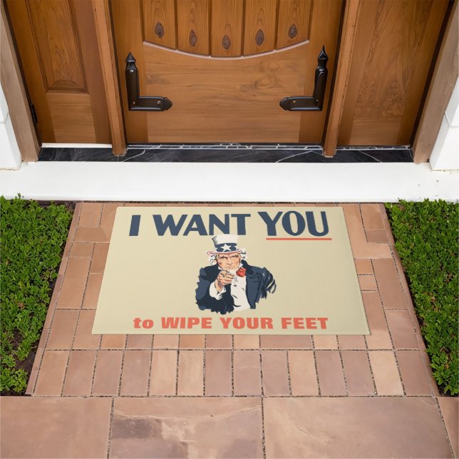 I Want You to Wipe Your Feet Uncle Sam Doormat (Outdoor)