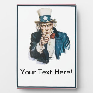 I Want You Uncle Sam  Add Your Text Customised Plaque