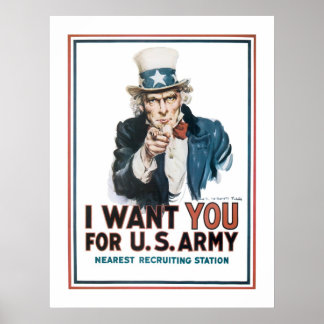 "I Want YOU" Uncle Sam (border) Poster