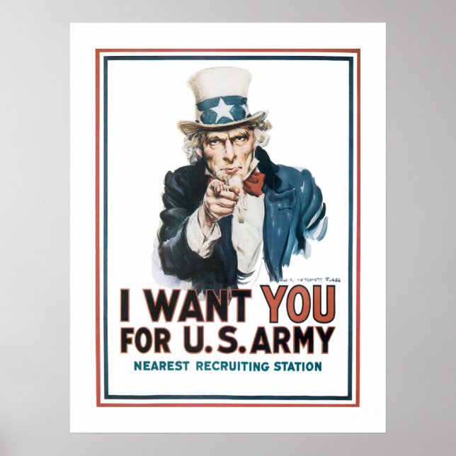 "I Want YOU" Uncle Sam (canvas) Poster (Front)
