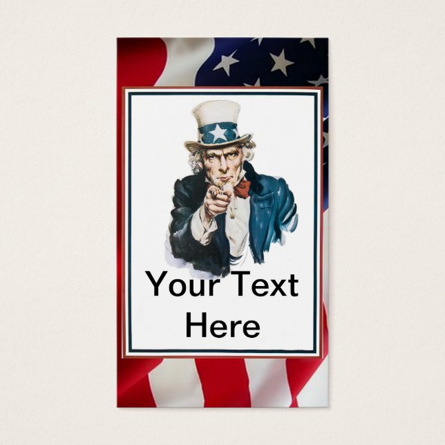 I Want You Uncle Sam Customise Your Text (Front)