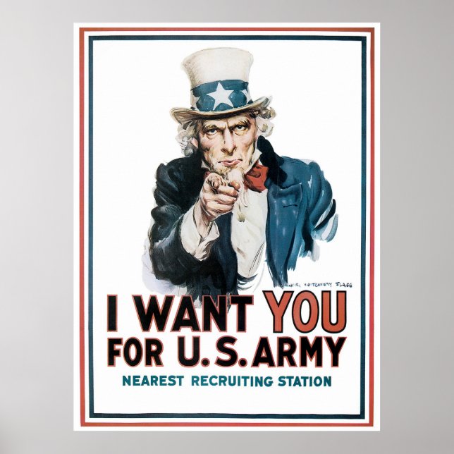 I Want You ~ Uncle Sam Poster (Front)
