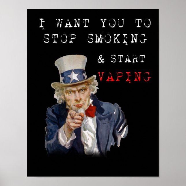 I Want You Uncle Sam Vape Premium Poster (Front)