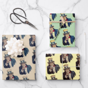 I Want You Uncle Sam Vintage Retro Beautiful Wrapping Paper Sheet