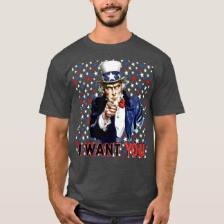 I Want You With Pattern Background T-Shirt