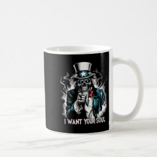 I Want Your Soul – Skeleton Sam Creepy Halloween H Coffee Mug