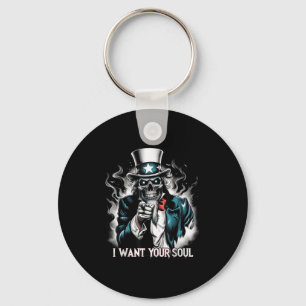 I Want Your Soul – Skeleton Sam Creepy Halloween H Key Ring