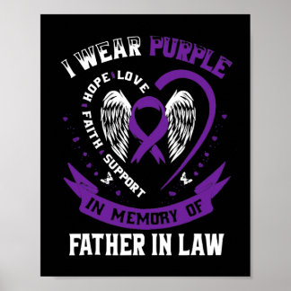 I Ware Purple In Memory Of Father In Law Pancreati Poster