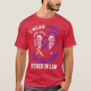 I Ware Purple In Memory Of Father In Law Pancreati T-Shirt