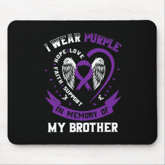I Ware Purple In Memory Of My Brother Pancreatic C Mouse Pad