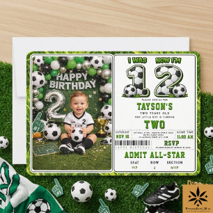 I Was 1 Now I’m 2 Soccer – All-Star 2nd Birthday Invitation