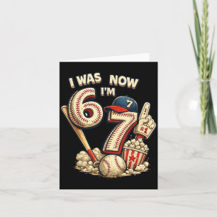 I Was 6 Im 7 Seven Year Old Boys Baseball Birthday Card