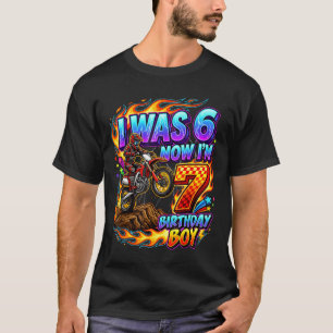 I was 6 i'm 7 year old birthday boy motocross 7th T-Shirt