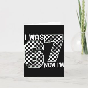 I Was 6 Now I Am 7 Six Seven Checkered Birthday Sr Card