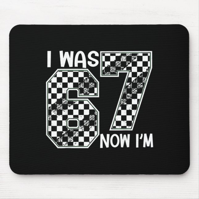 I Was 6 Now I Am 7 Six Seven Checkered Birthday Sr Mouse Pad (Front)