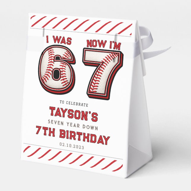 I Was 6, Now I’m 7 – Baseball 7th Birthday Favour Box (Back Side)