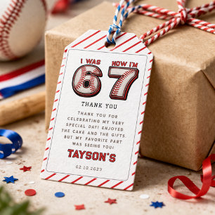 I Was 6, Now I’m 7 – Baseball 7th Birthday Gift Tags