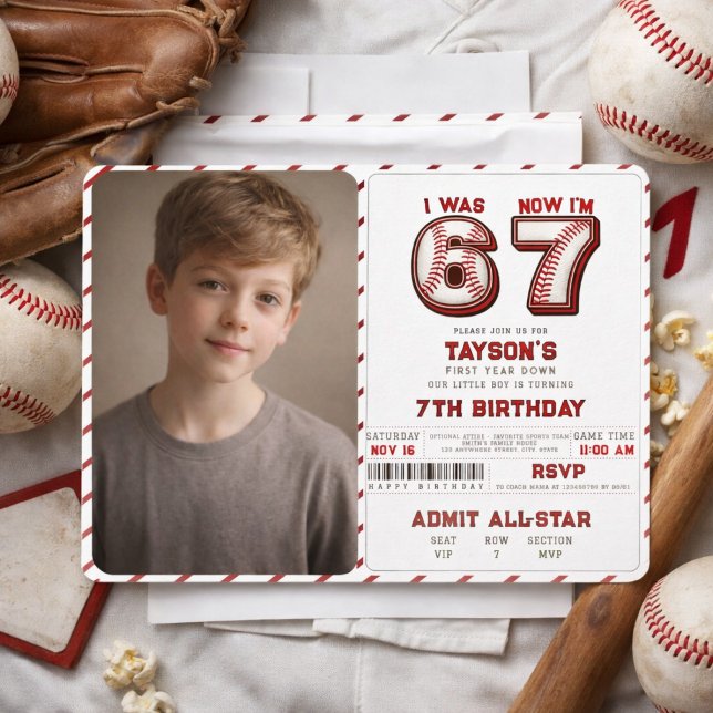 I Was 6, Now I’m 7 – Baseball 7th Birthday Invitation (I Was 6, Now I’m 7 – Baseball 7th Birthday Invitation
)