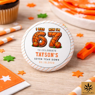 I Was 6, Now I’m 7 Basketball – All-Star Birthday  3 Cm Round Badge
