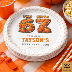 I Was 6, Now I’m 7 Basketball – All-Star Birthday  Paper Plate