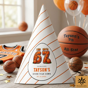 I Was 6, Now I’m 7 Basketball – All-Star Birthday  Party Hat