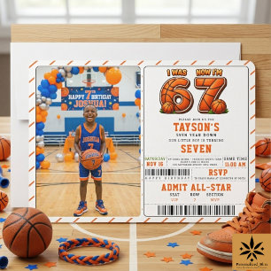 I Was 6, Now I’m 7 Basketball Birthday – All-Star Invitation