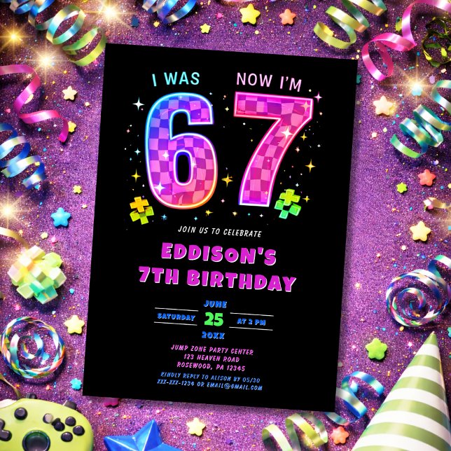 I Was 6 Now I’m 7 Birthday Invitation (Creator Uploaded)