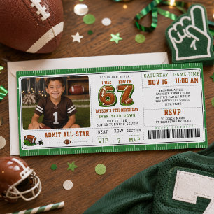 I Was 6, Now I’m 7 – Football America 7th Birthday Invitation