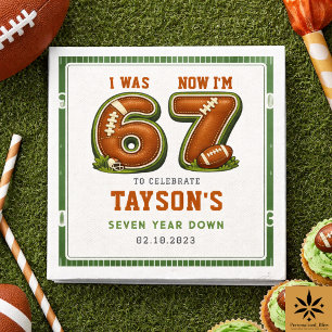I Was 6, Now I’m 7 – Football America 7th Birthday Napkin