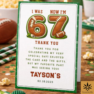 I Was 6, Now I’m 7 – Football America 7th Birthday Thank You Card