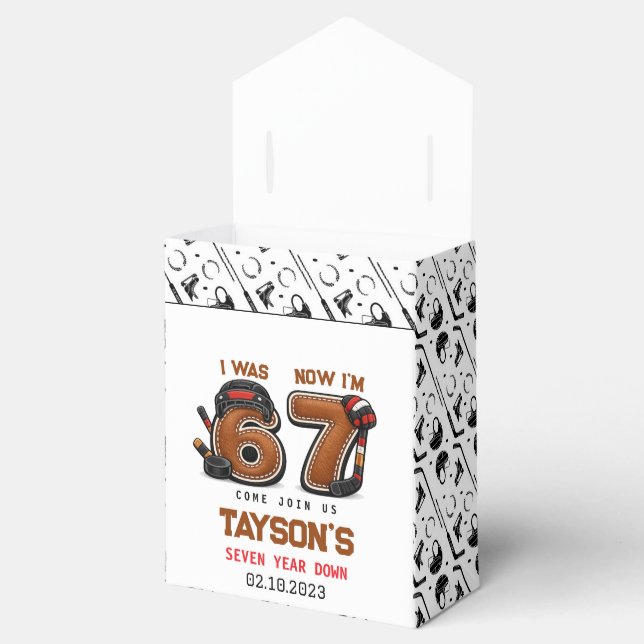I Was 6, Now I’m 7 – Hockey 7th Birthday Party Favour Box (Opened)