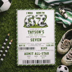I Was 6, Now I’m 7 Soccer Birthday – All-Star Part Invitation
