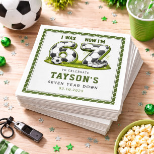 I Was 6, Now I’m 7 Soccer Birthday – All-Star Part Napkin